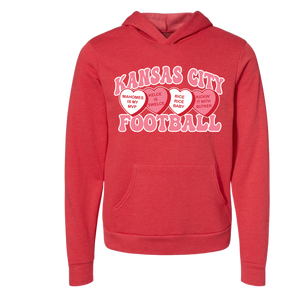 Kansas City Football Candy Hearts Tee OR Sweatshirt