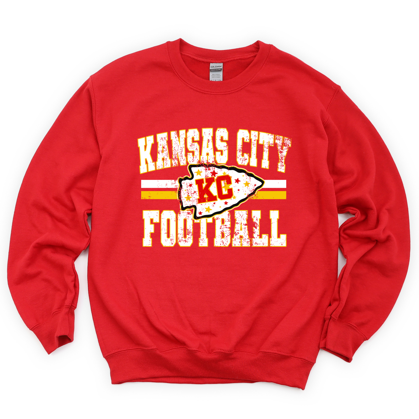 Kansas City Football Distressed Tee OR Sweatshirt