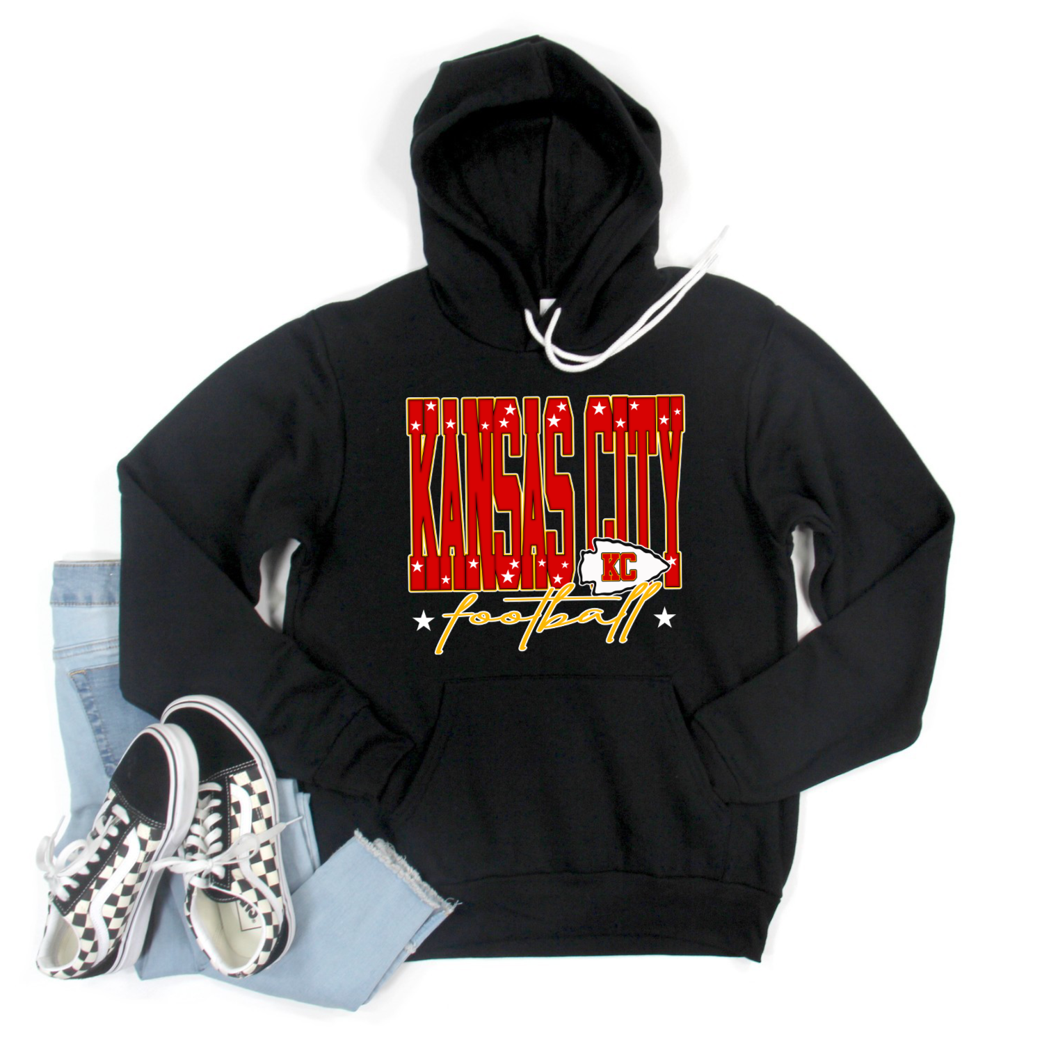 Kansas City Football Stars Black Tee OR Sweatshirt