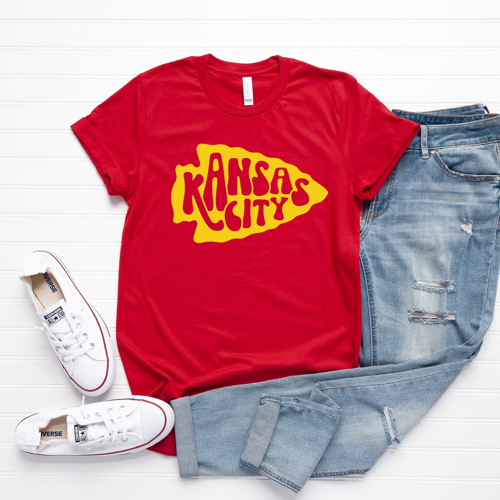Kansas City Groovy Arrowhead Tee OR Sweatshirt