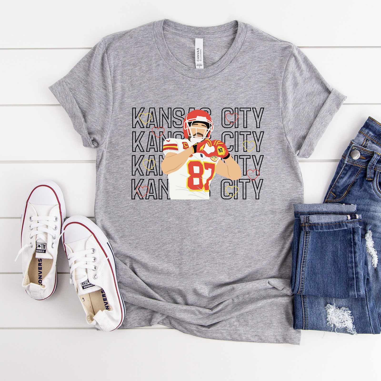 Kansas City Kelce Heart Hands Tee OR Sweatshirt