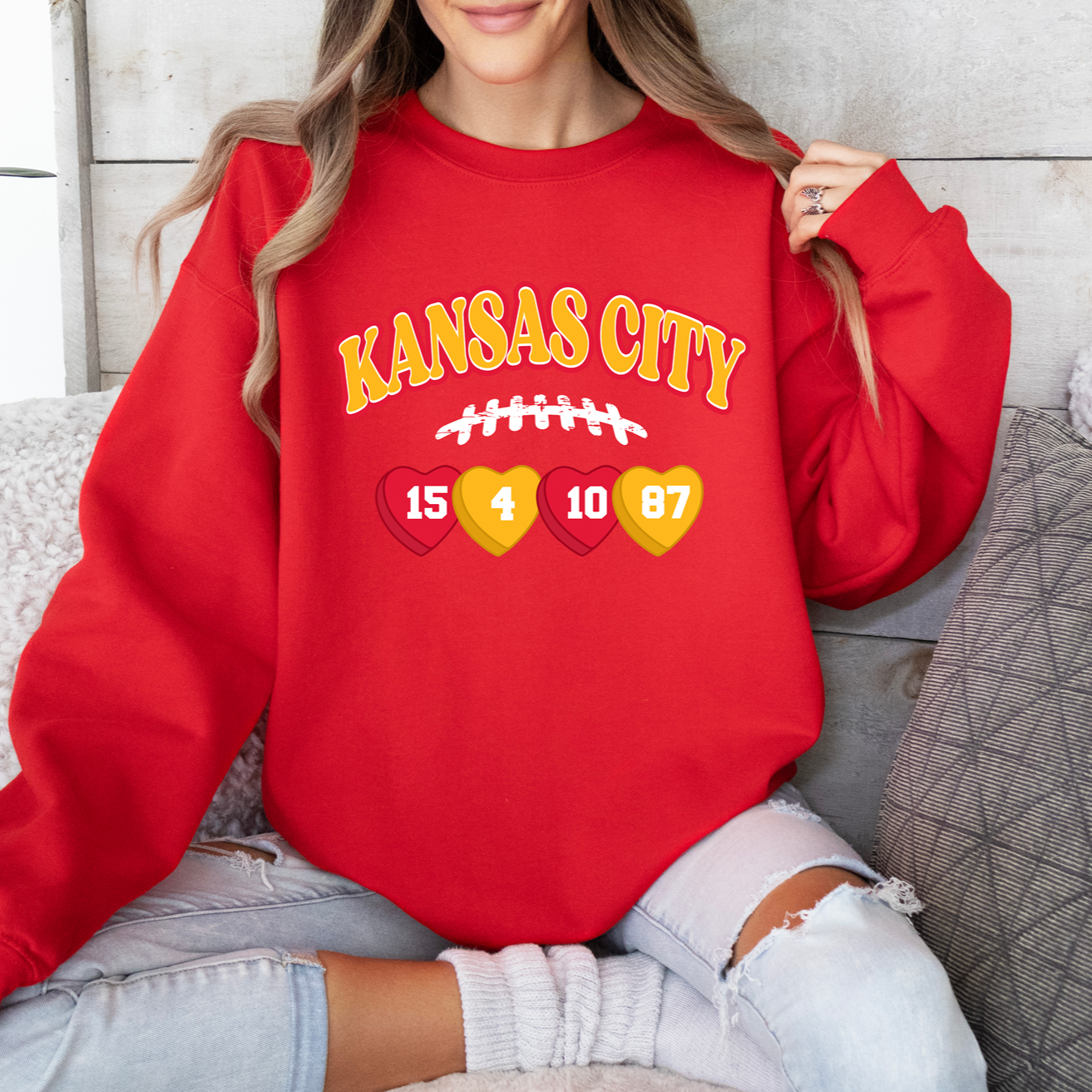 Kansas City Laces Hearts Tee OR Sweatshirt