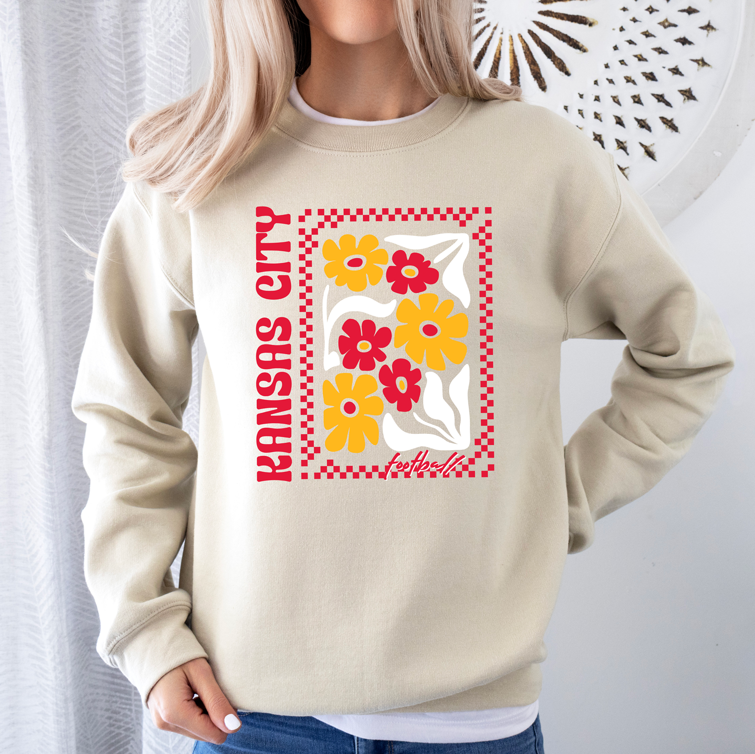 Kansas City Retro Flowers Tee OR Sweatshirt