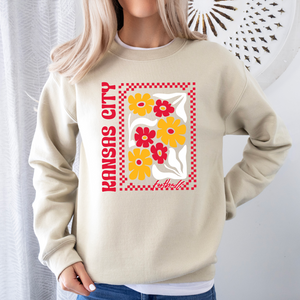 Kansas City Retro Flowers Tee OR Sweatshirt