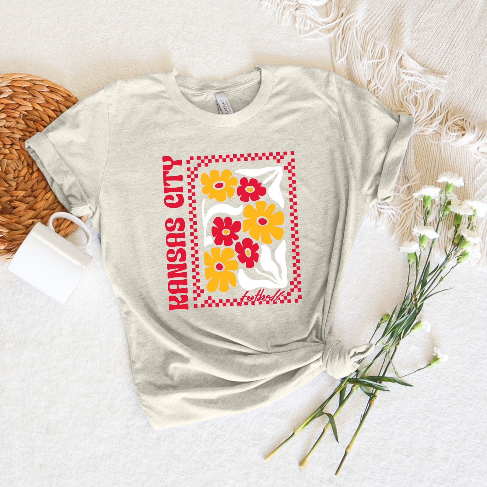 Kansas City Retro Flowers Tee OR Sweatshirt