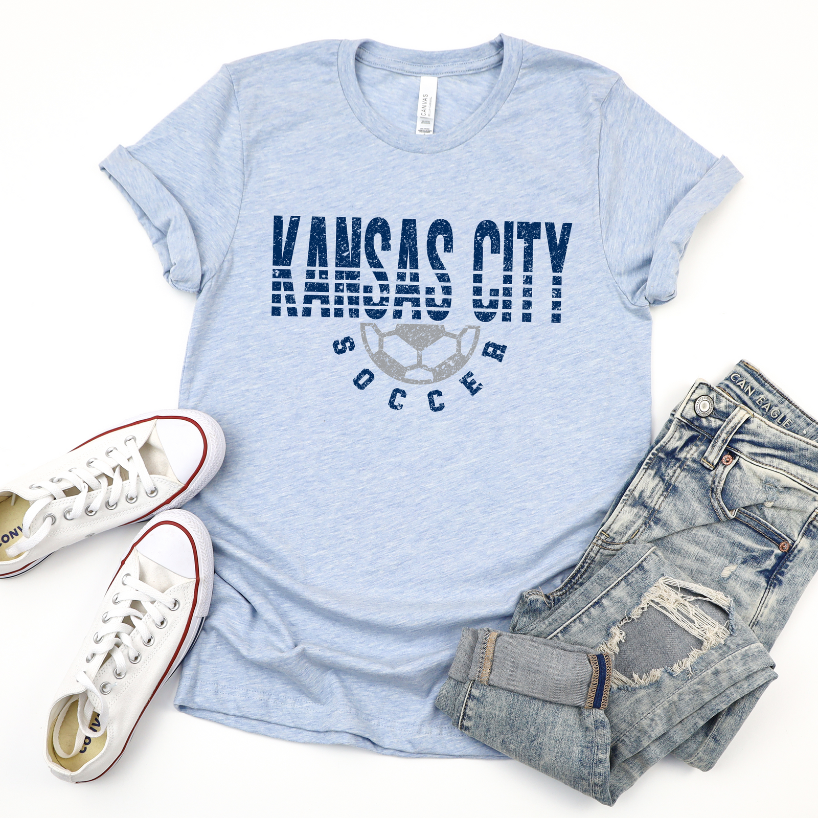 Kansas City Soccer Baby Blue Tee