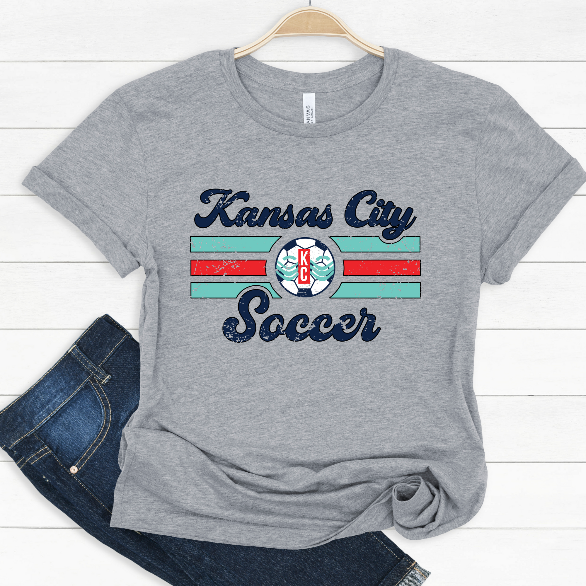 Kansas City Soccer Distressed Tee OR Sweatshirt