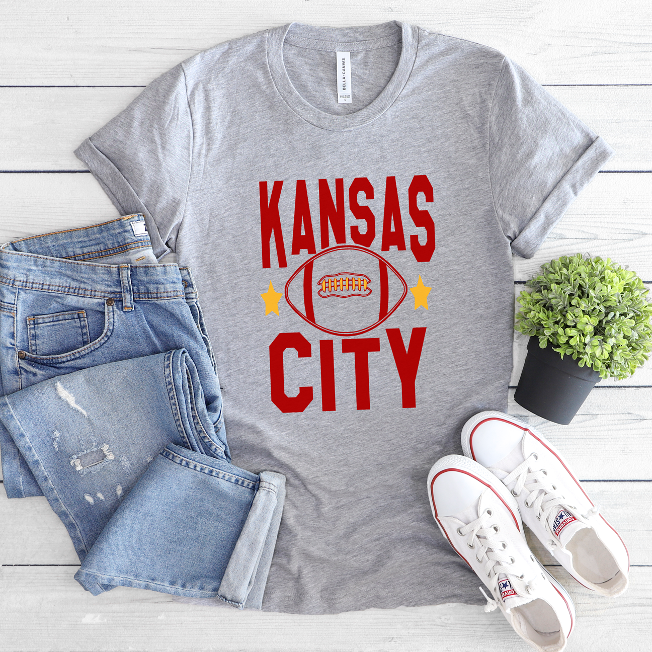 Kansas City Tall Football Tee OR Sweatshirt
