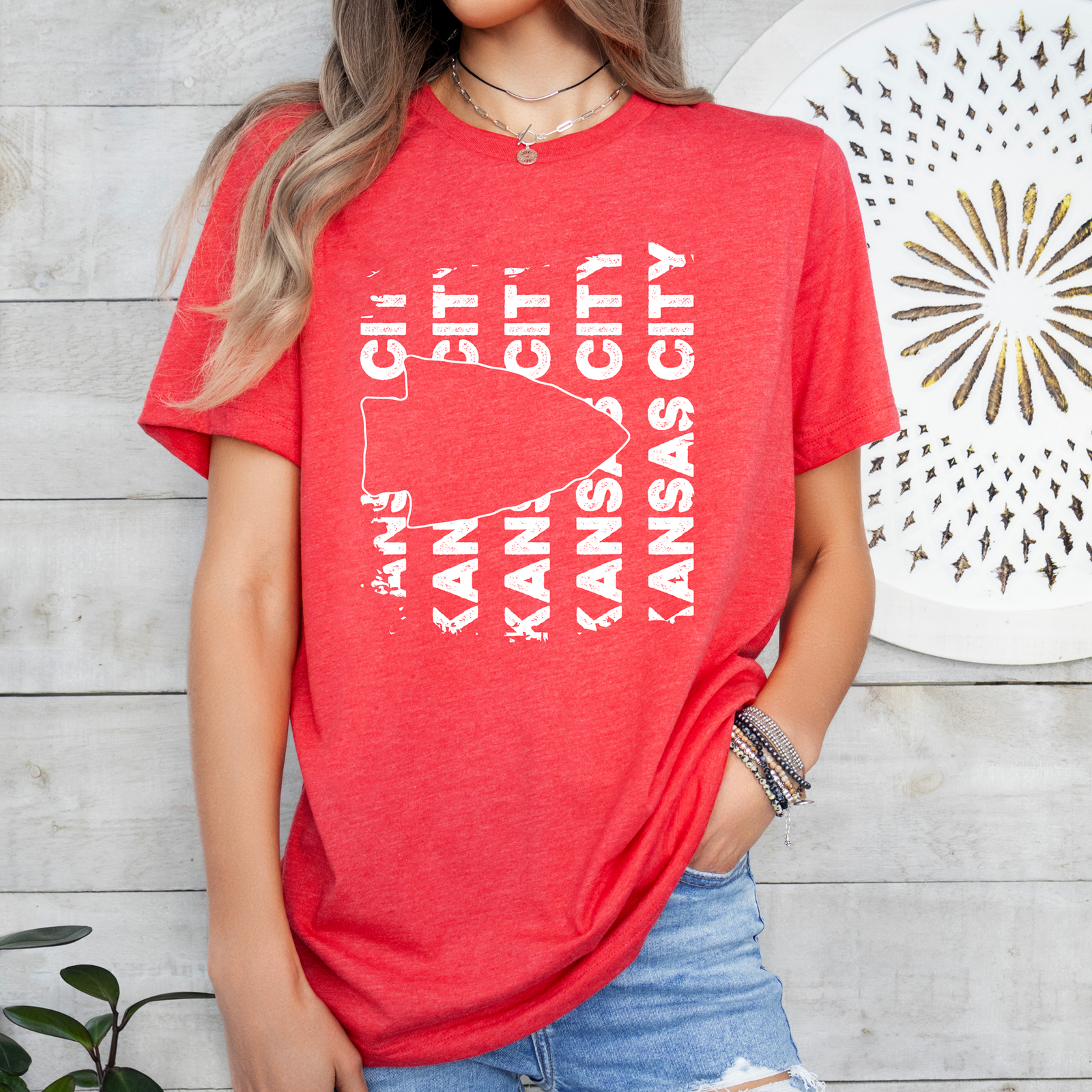 Kansas City Vertical Arrowhead Tee or Sweatshirt