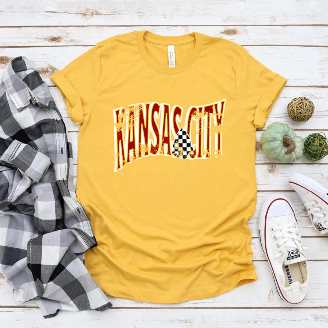 Kansas City Wavy Distressed Tee OR Sweatshirt