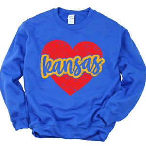 Kansas Knockout Heart Tee or Sweatshirt