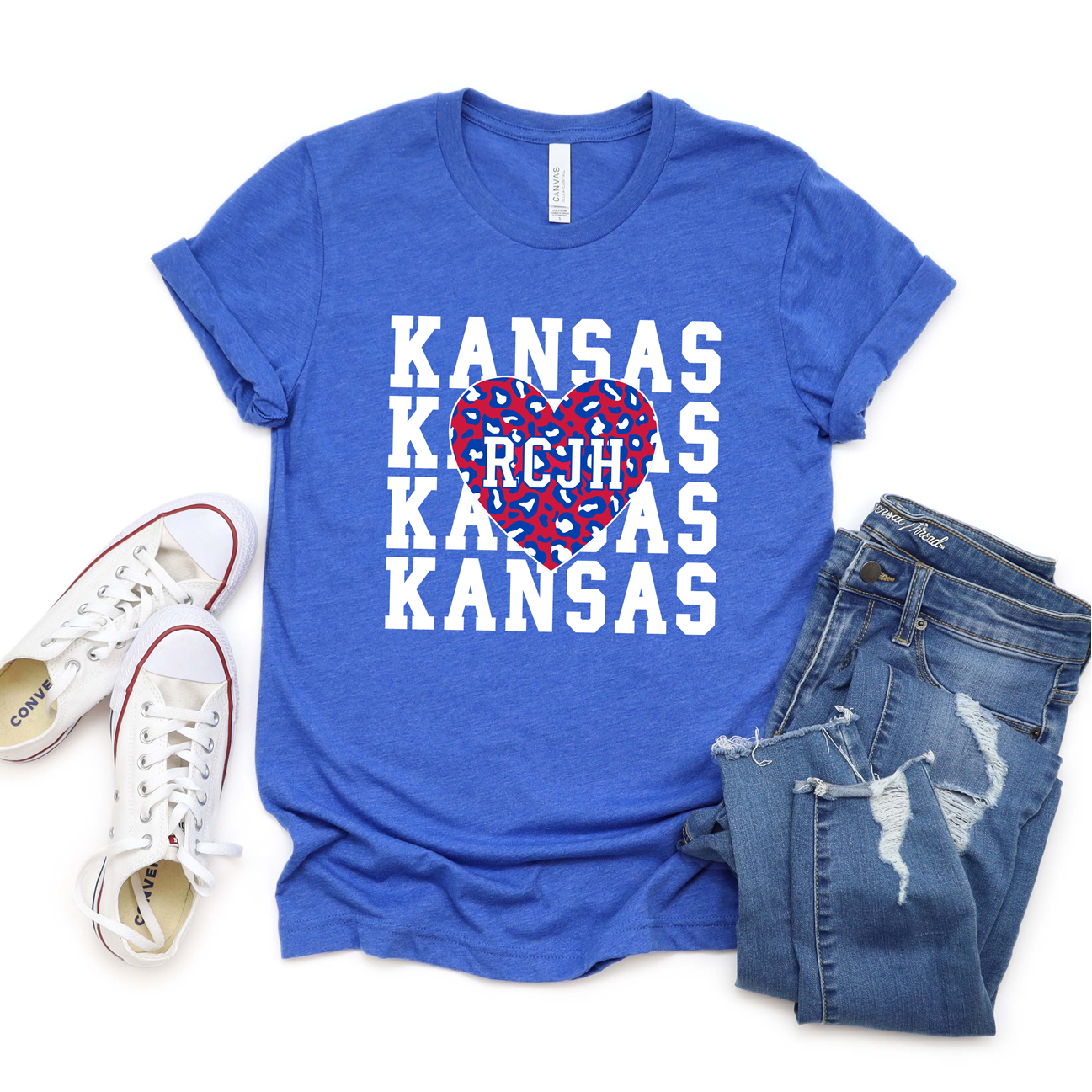 Kansas Repeat RCJH Heart Tee or Sweatshirt