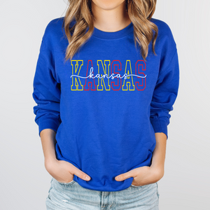 Kansas Script Knockout Tee or Sweatshirt