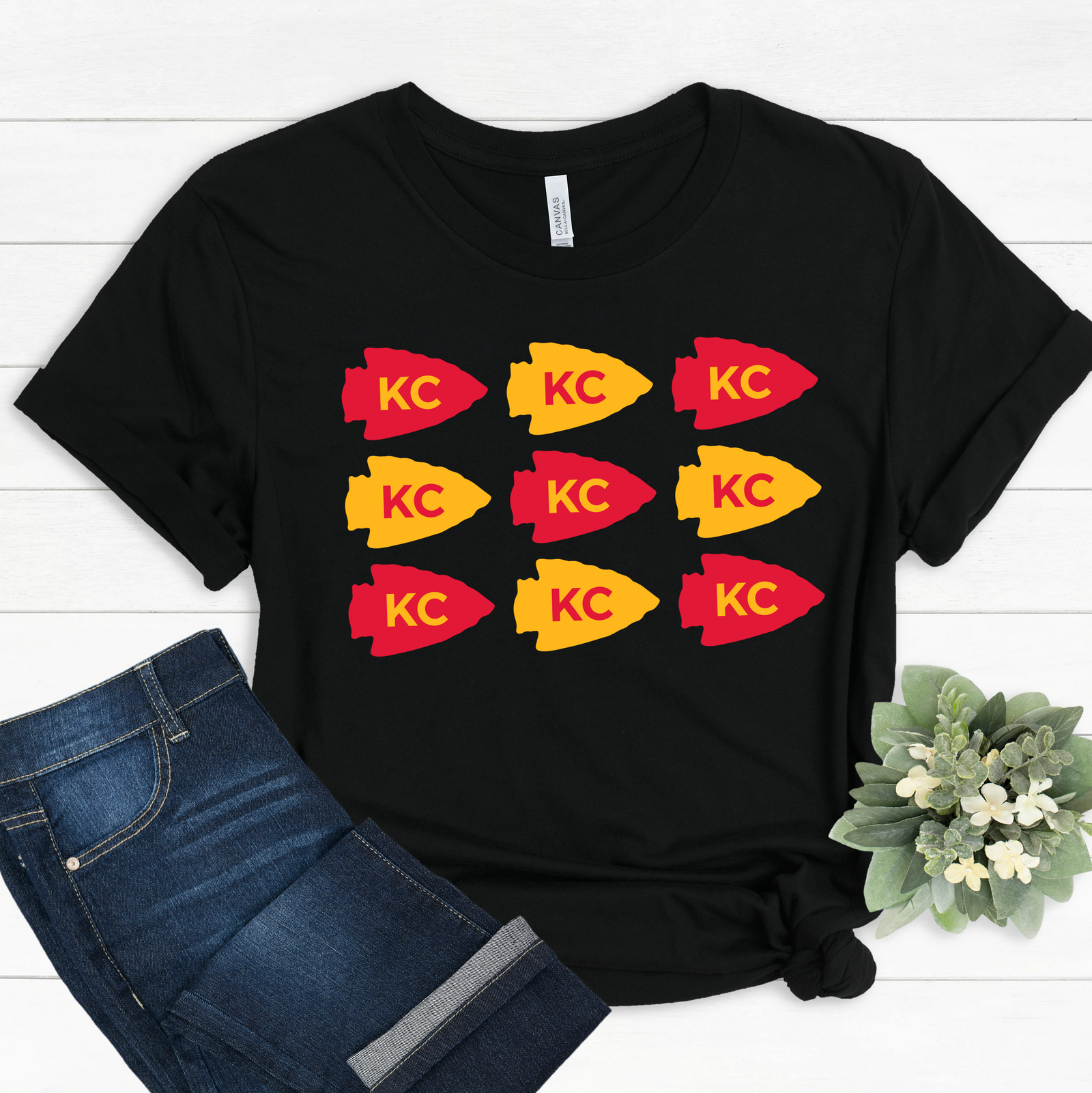 KC 9 Arrowhead Tee OR Sweatshirt