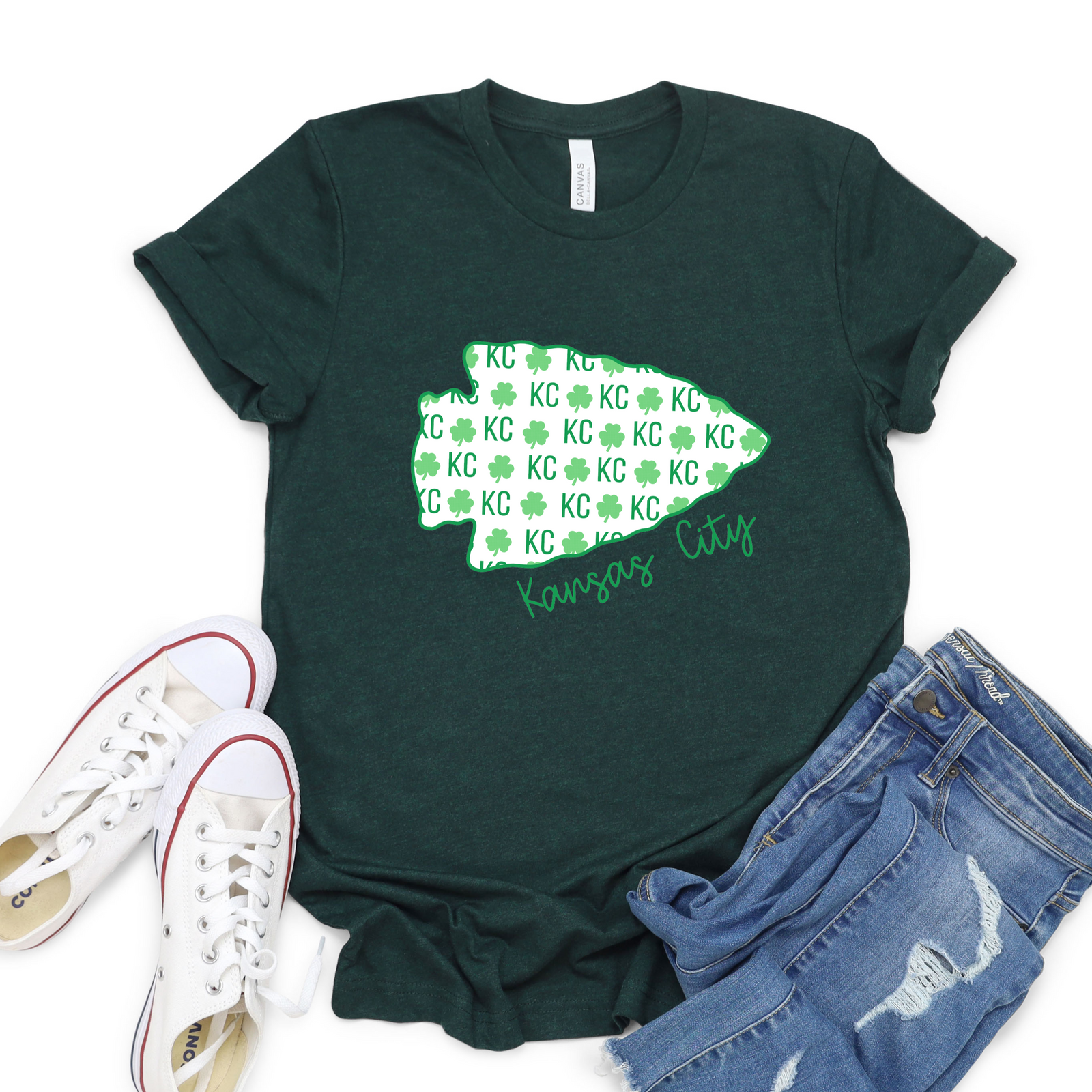 KC Arrowhead Shamrock Tee or Sweatshirt