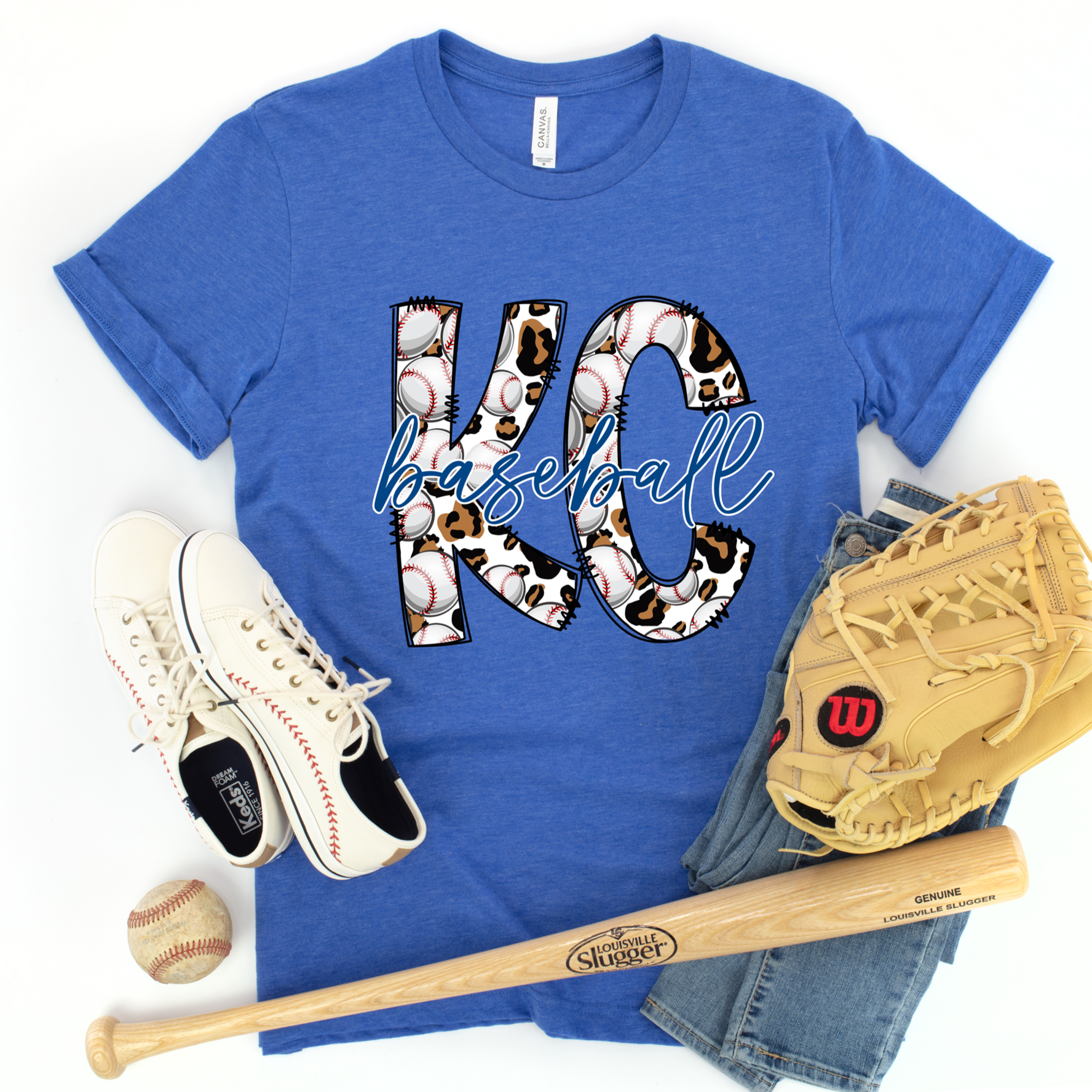 KC Baseball Cheetah Tee OR Sweatshirt