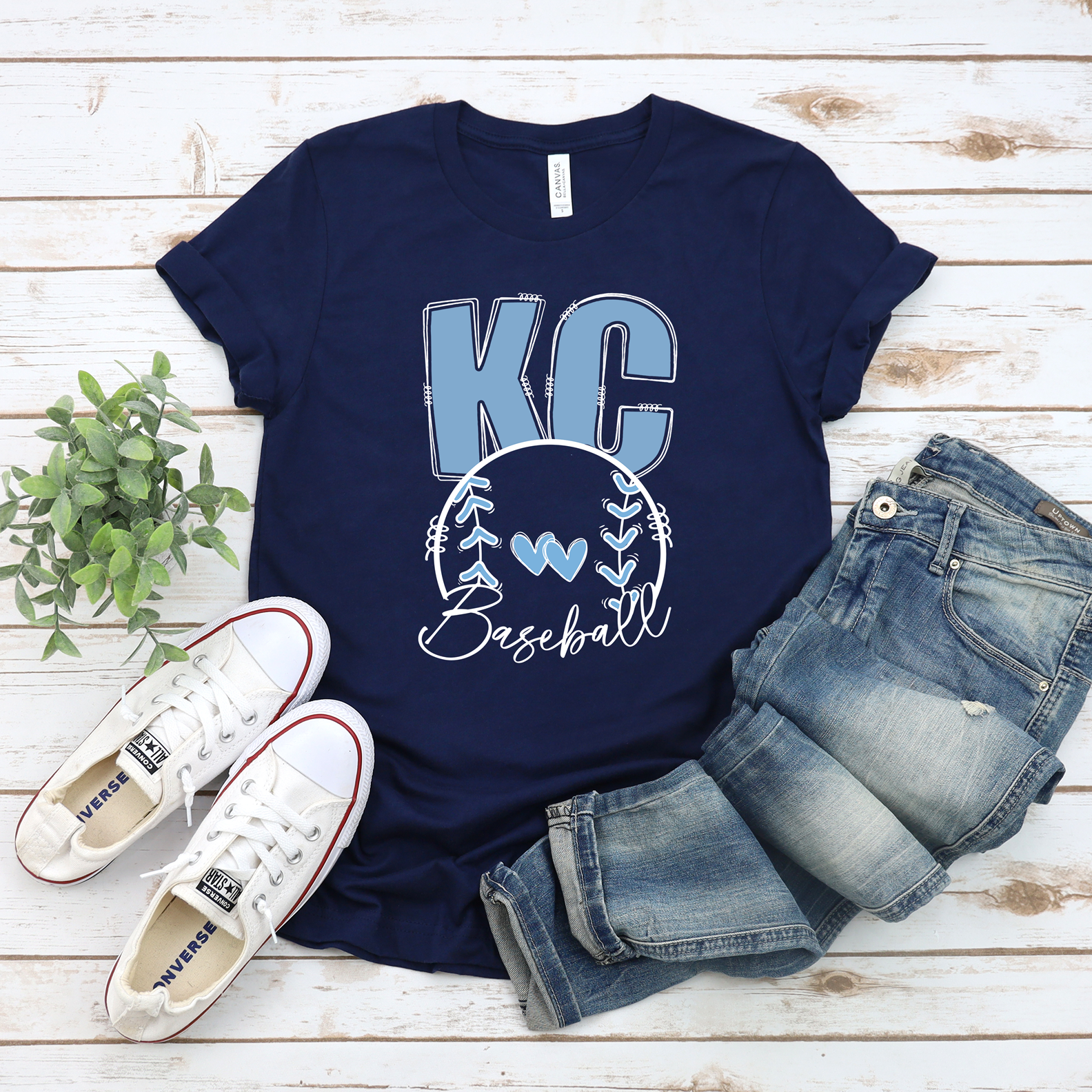 KC Baseball Navy Tee OR Sweatshirt