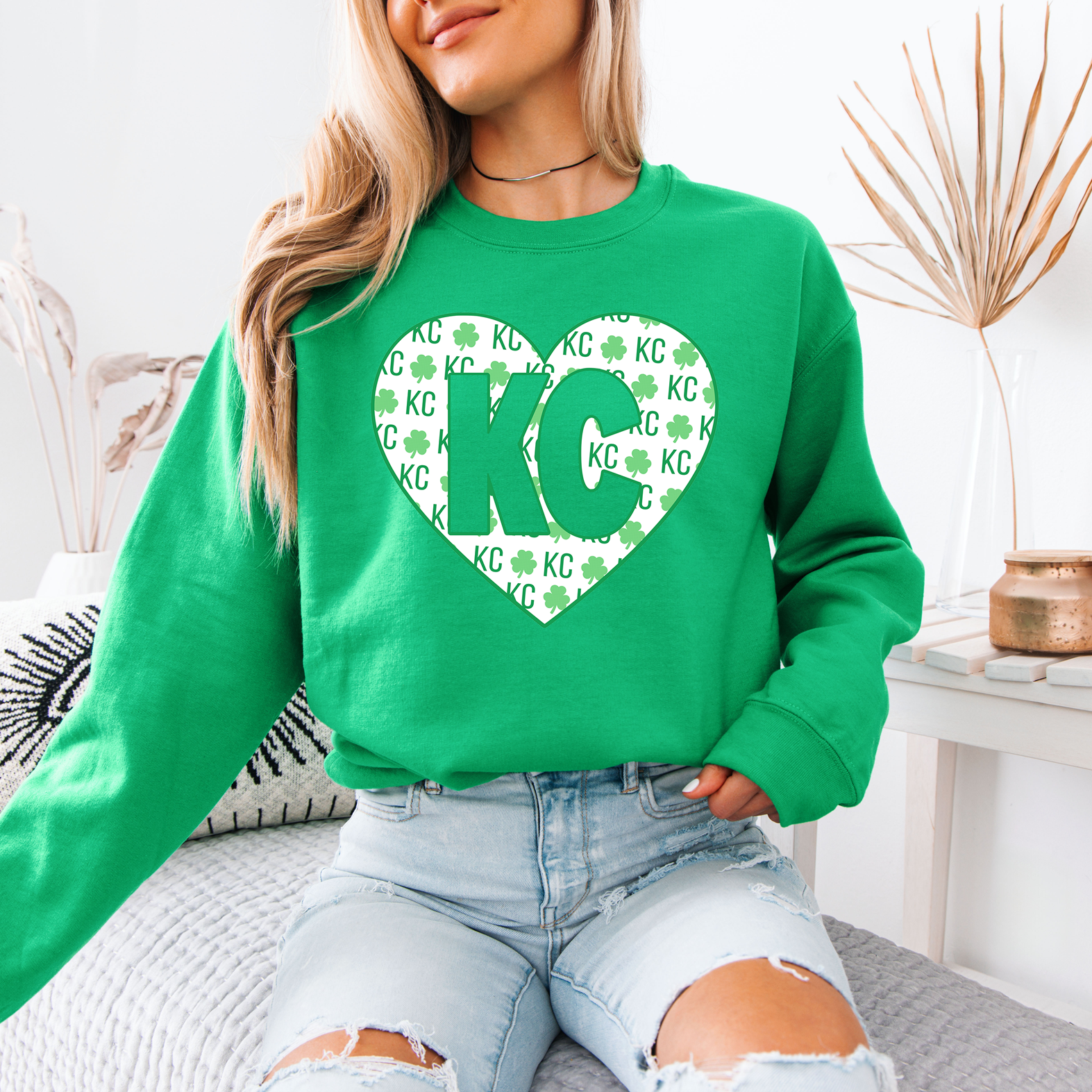 KC Shamrock Big Heart Tee or Sweatshirt