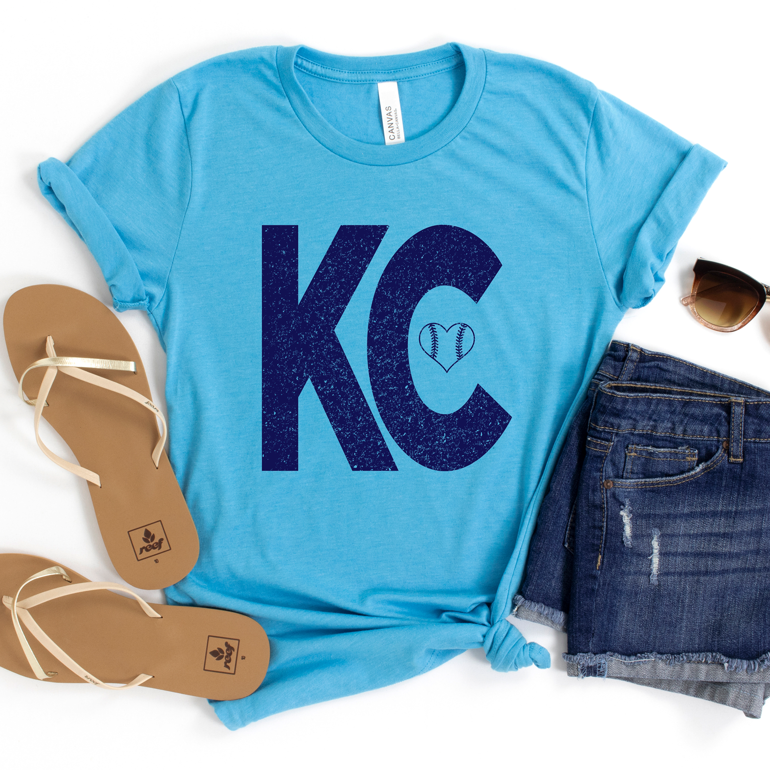KC Block Glitter Softball Tee
