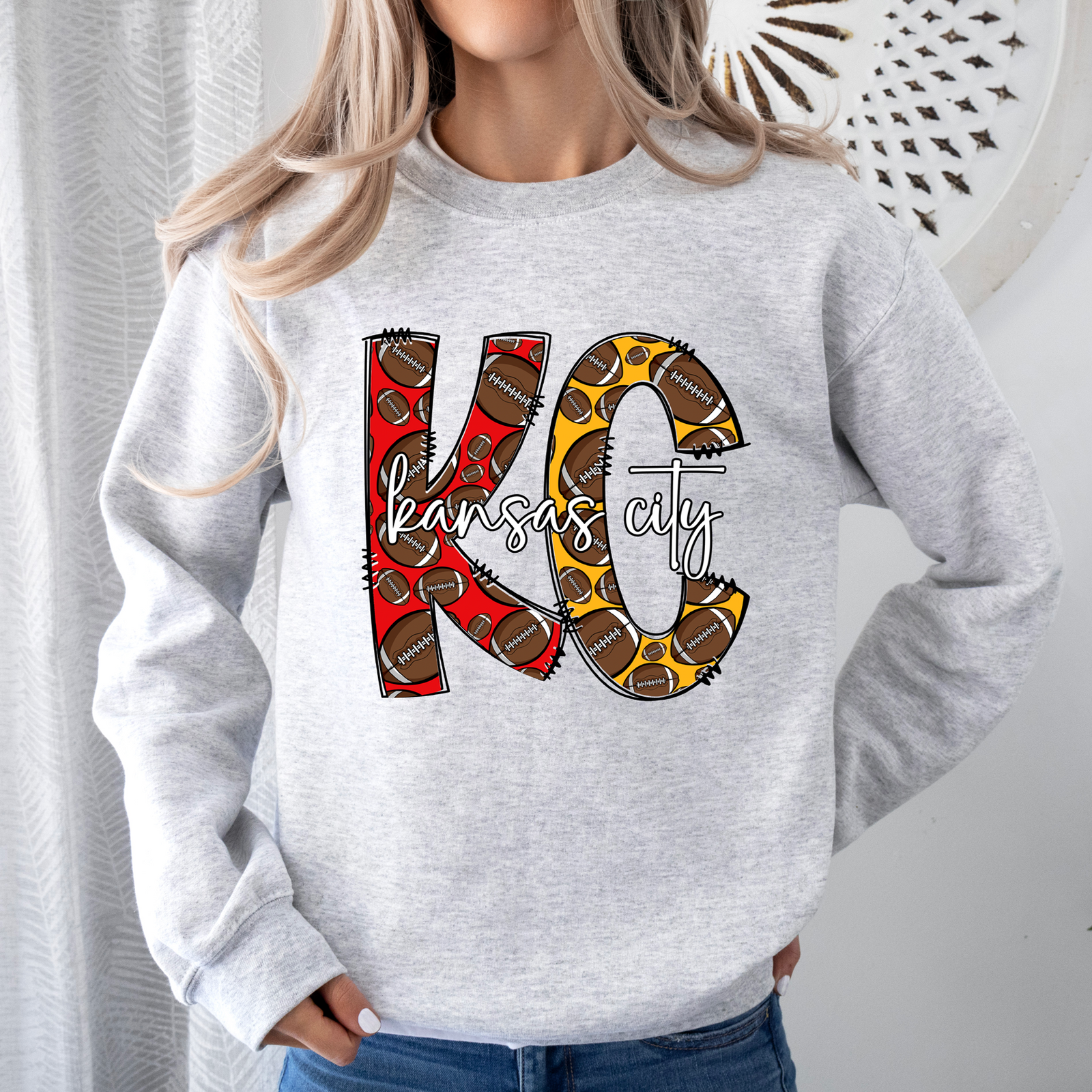 KC Block Footballs Tee OR Sweatshirt