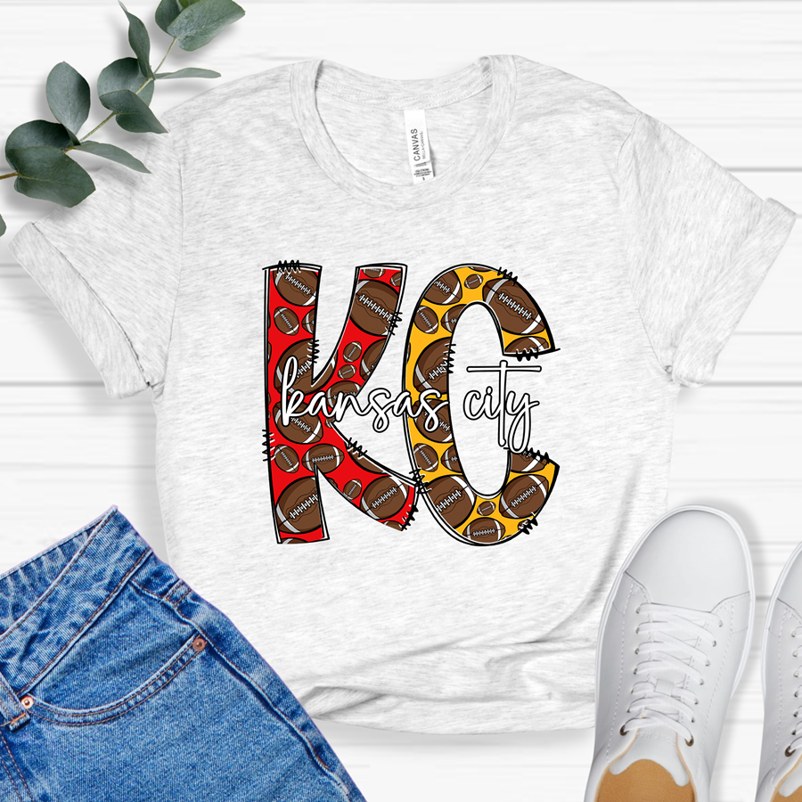 KC Block Footballs Tee OR Sweatshirt