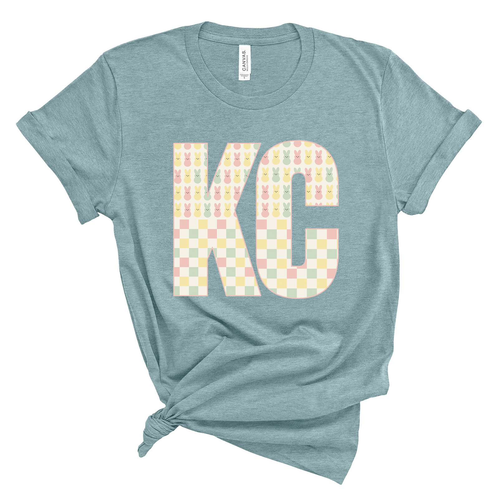 KC Block Plaid Bunnies Tee or Sweatshirt