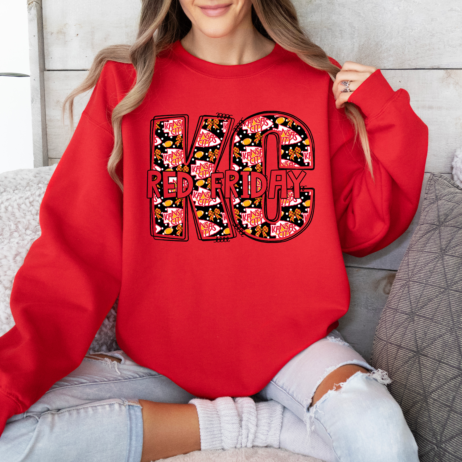 KC Red Friday Block Tee OR Sweatshirt