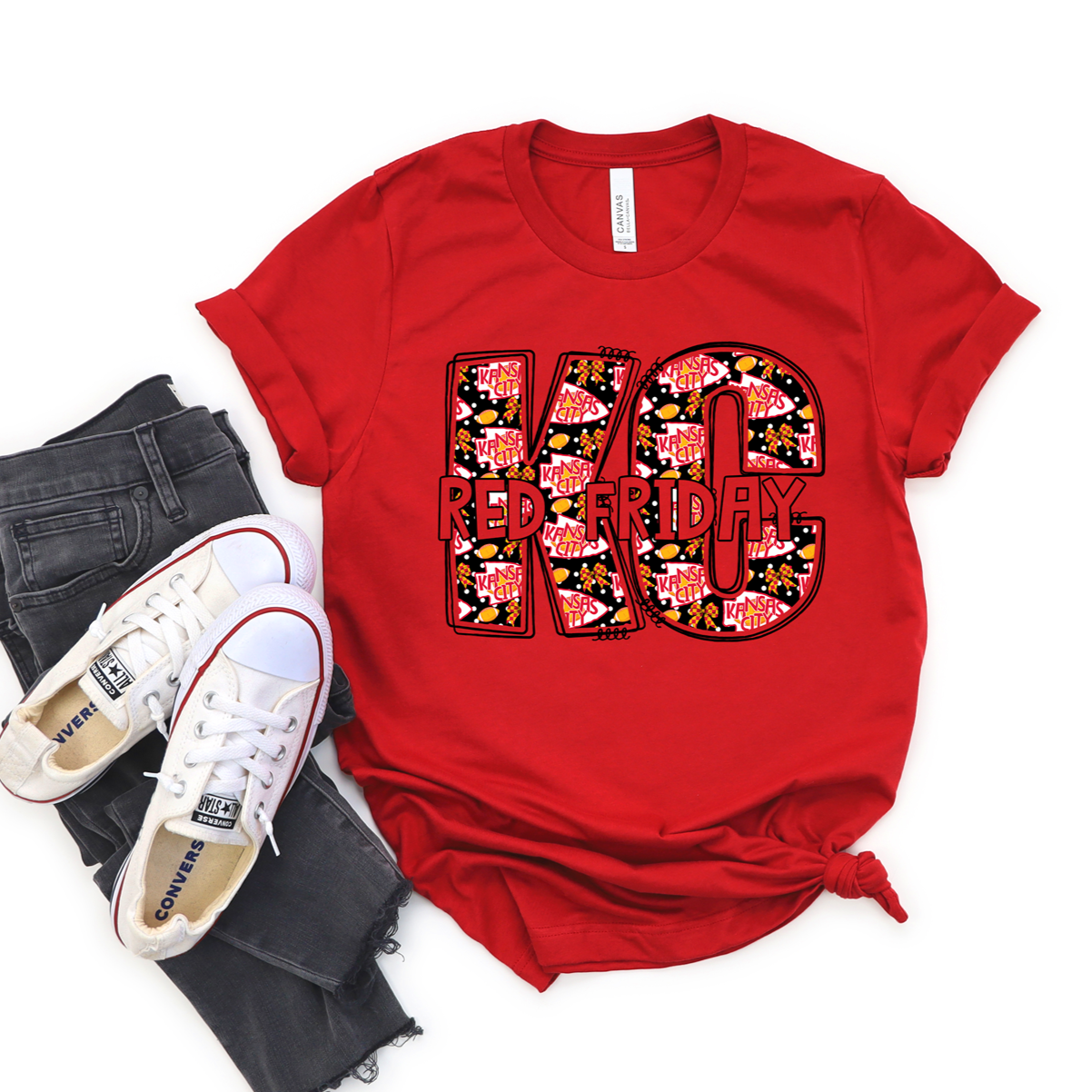 KC Red Friday Block Tee OR Sweatshirt