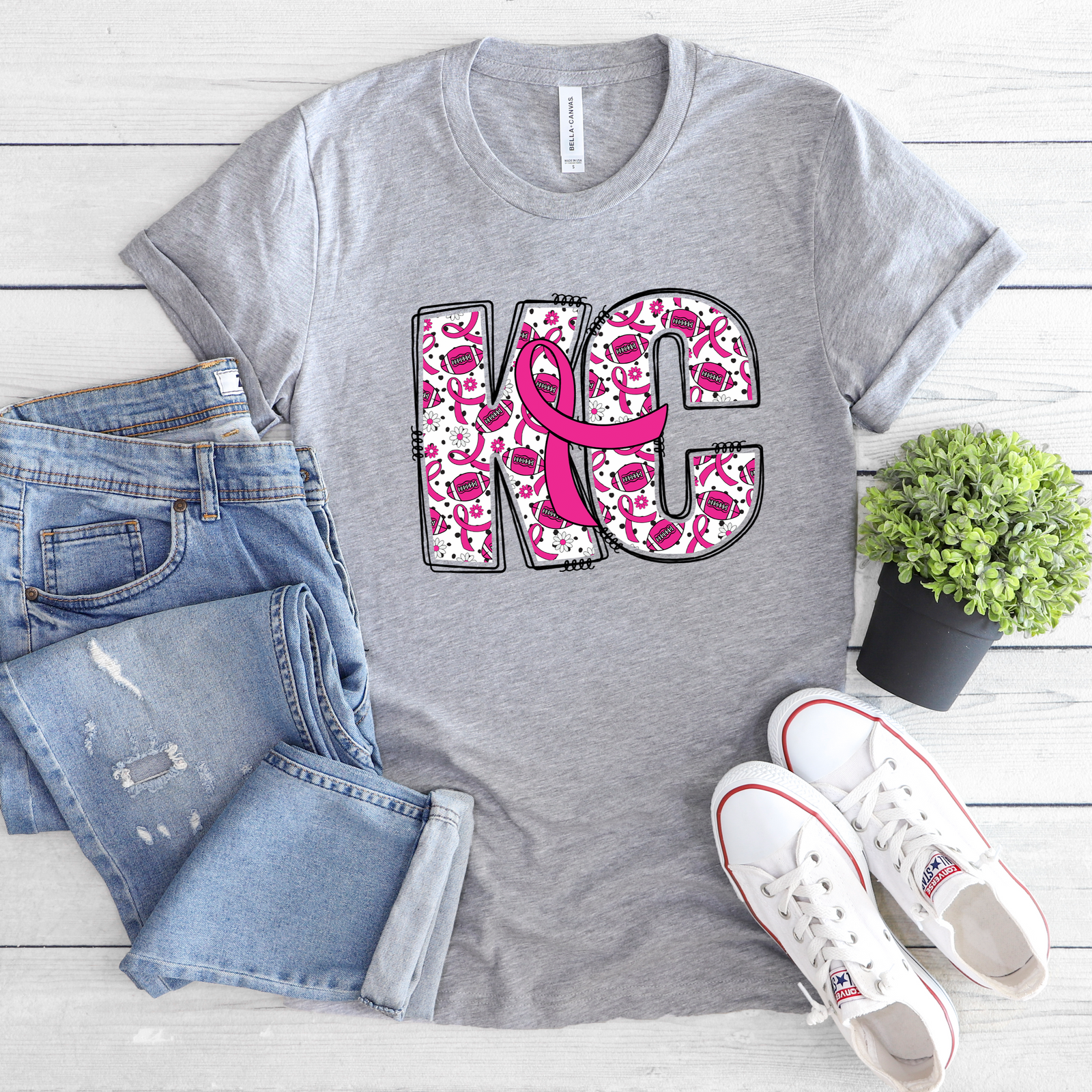 KC Breast Cancer Ribbon Tee OR Sweatshirt