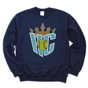 KC Diamond Softball Faux Rhinestone Tee or Sweatshirt