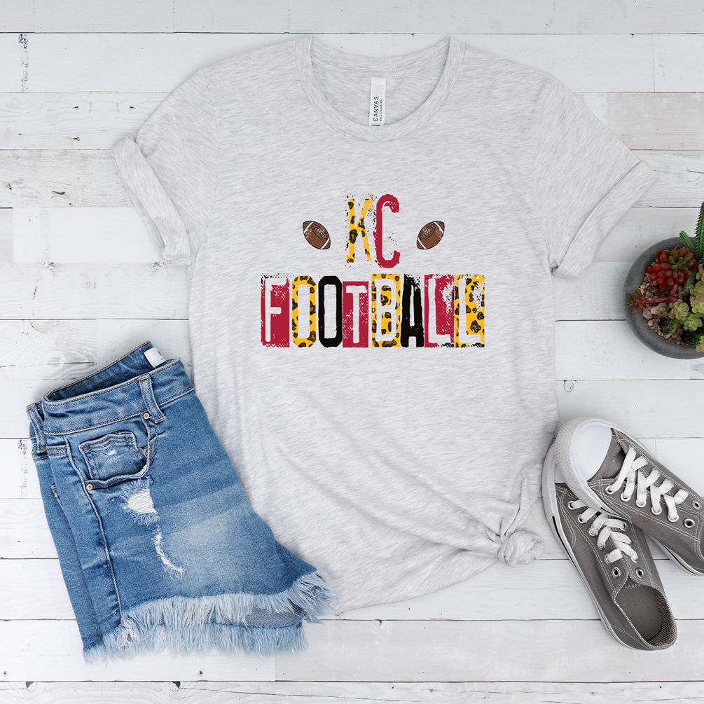 KC Football Grunge Leopard Tee