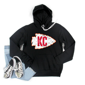 KC Grunge Arrowhead Black Tee or Sweatshirt