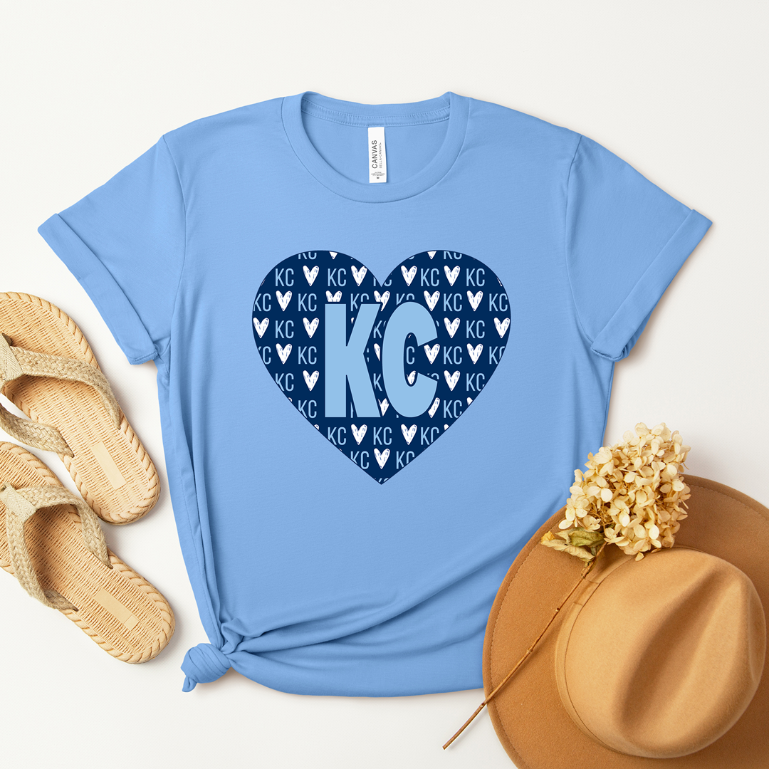 KC Navy Heart Tee OR Sweatshirt