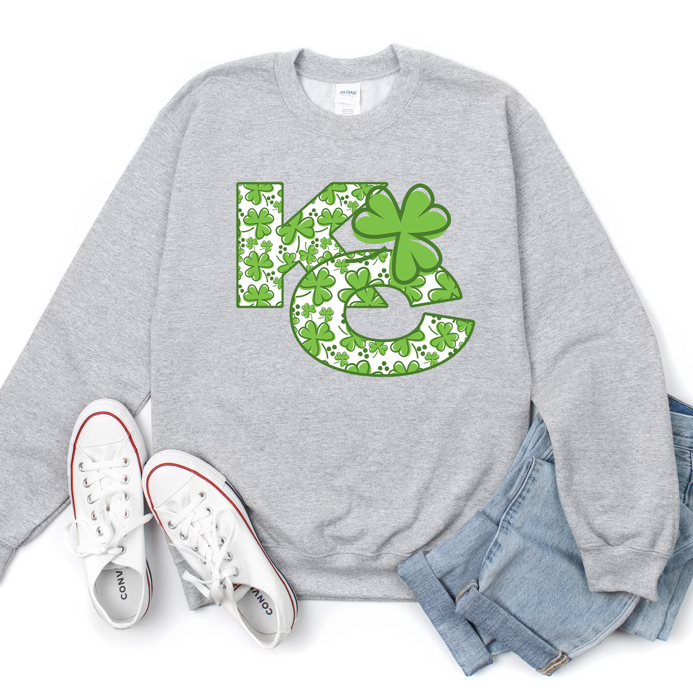 KC Offset Shamrock Tee or Sweatshirt
