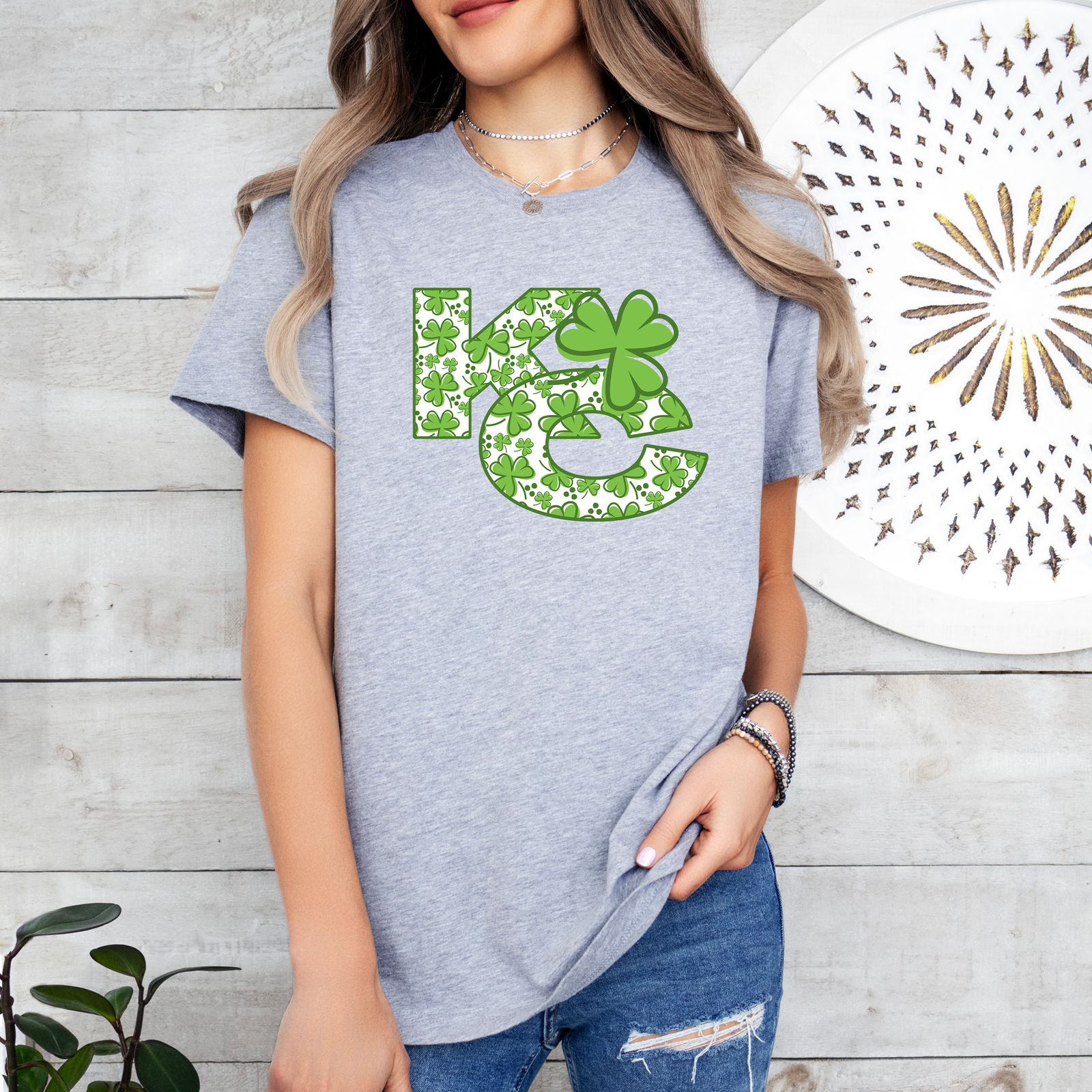 KC Offset Shamrock Tee or Sweatshirt
