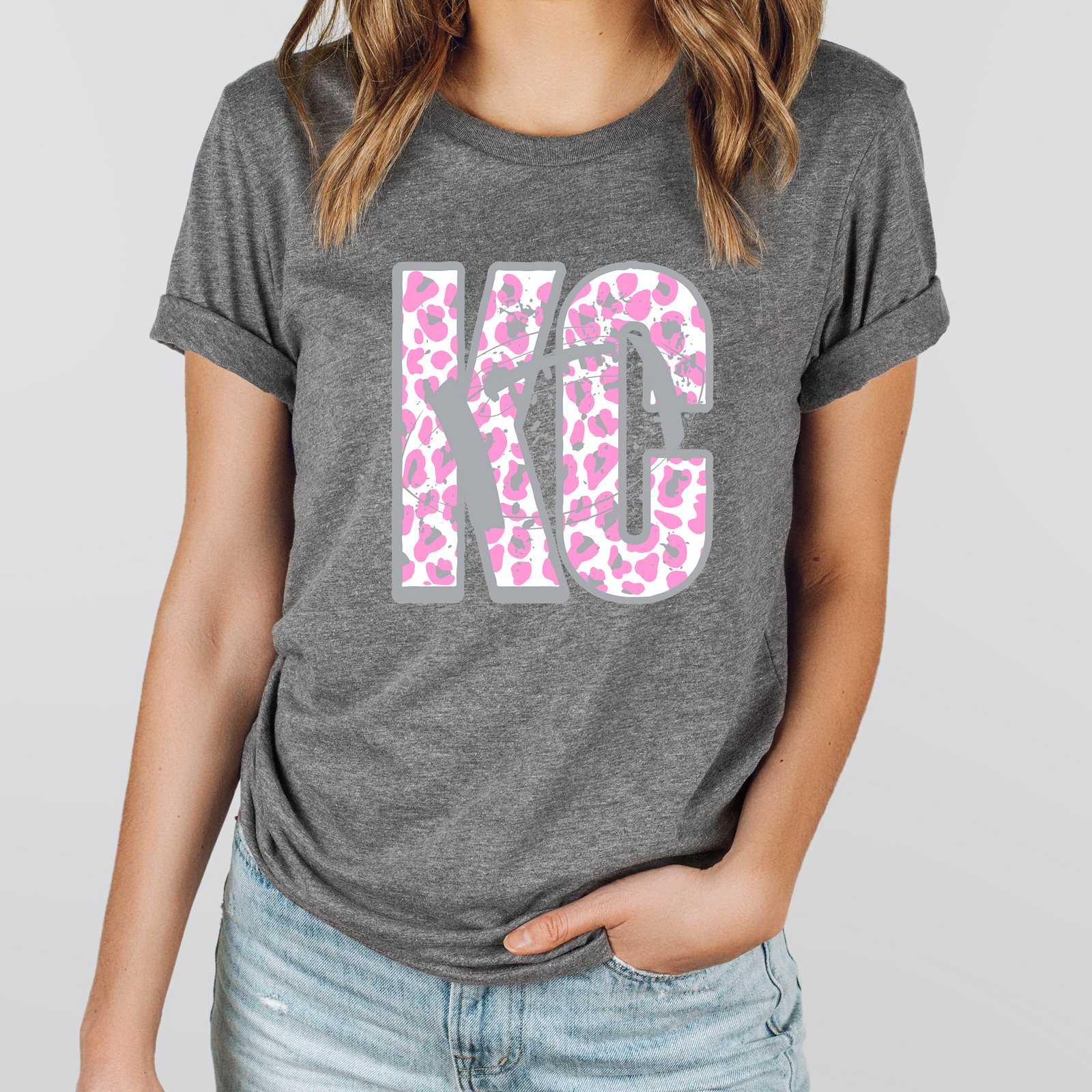 KC Pink Leopard Tee OR Sweatshirt