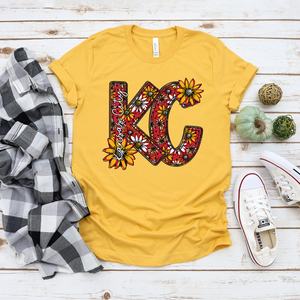KC Red Gold Sunflowers Tee OR Sweatshirt