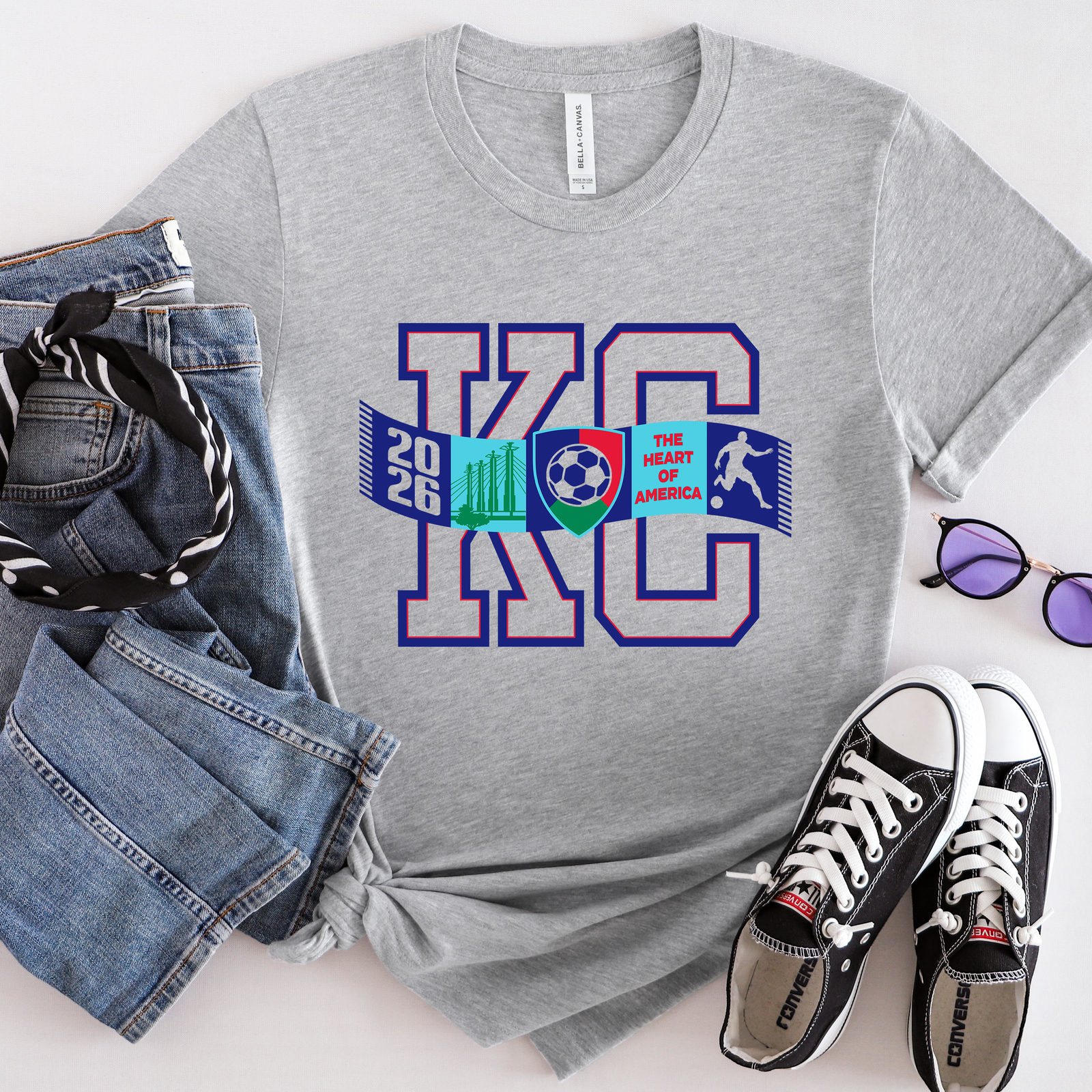KC Soccer Scarf Tee