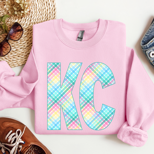 KC Spring Plaid Pink Tee or Sweatshirt