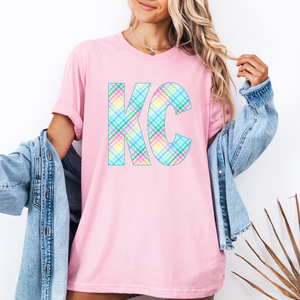 KC Spring Plaid Pink Tee or Sweatshirt