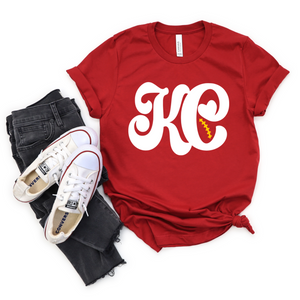 KC White Retro Initials Tee or Sweatshirt
