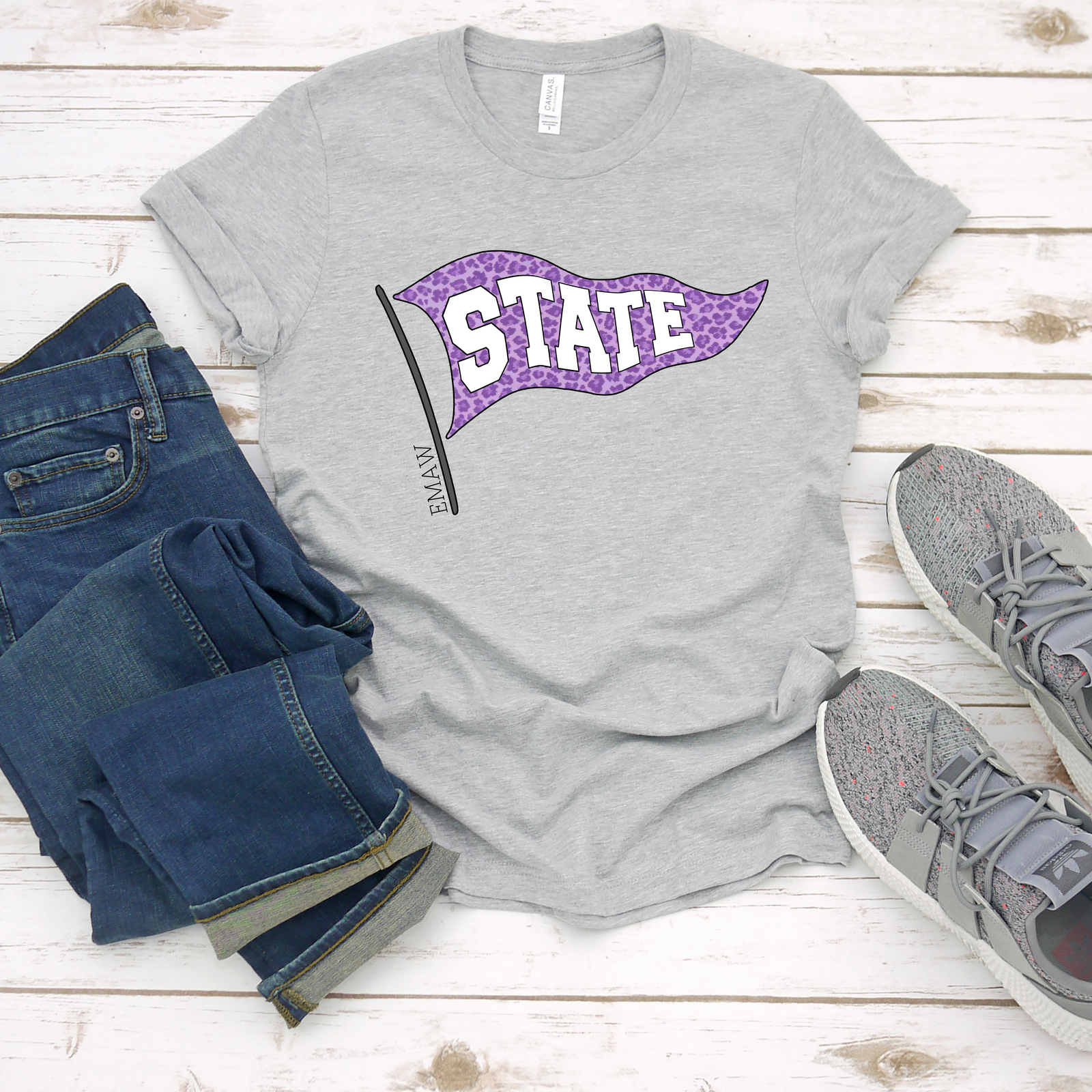 Kansas State Leopard Flag Tee OR Sweatshirt