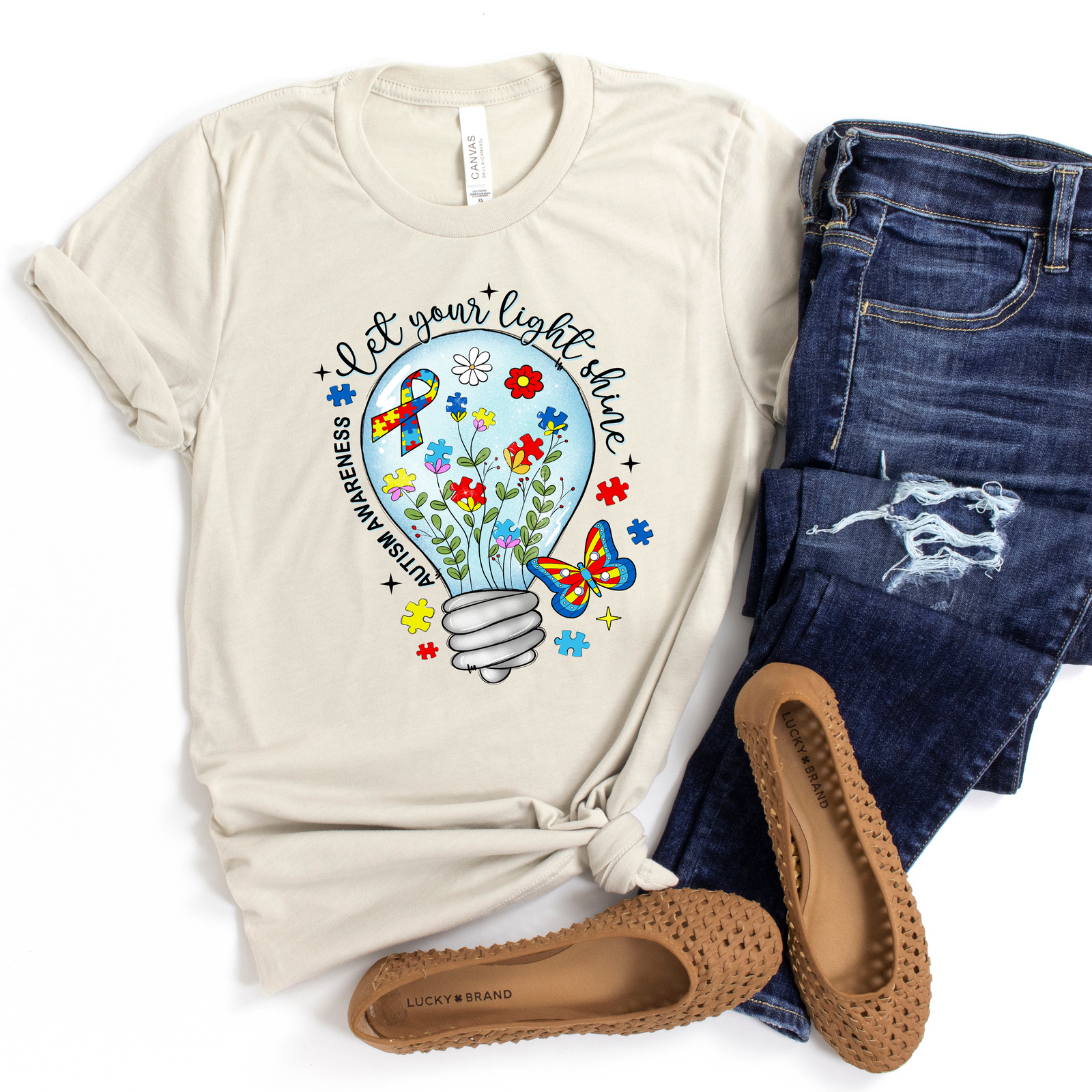 Let Your Light Shine Autism Tee