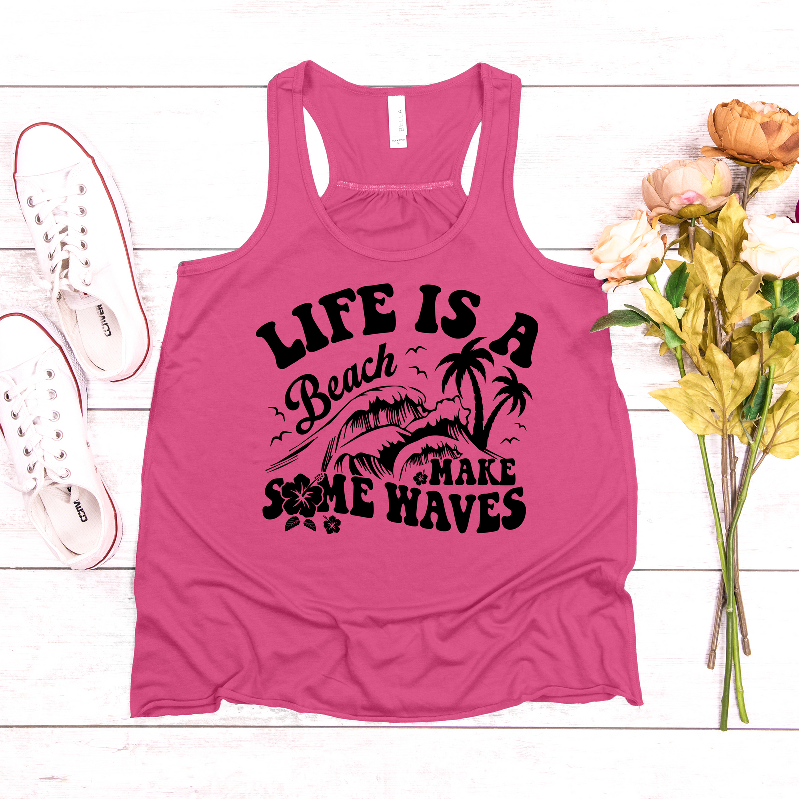 Life is A Beach Make Waves Tank