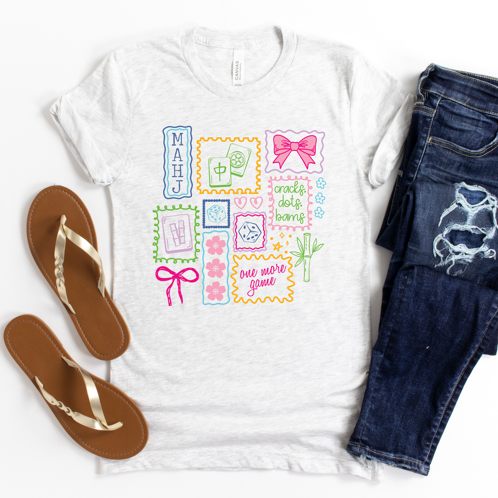 Mahjong Doodles Tiles Tee