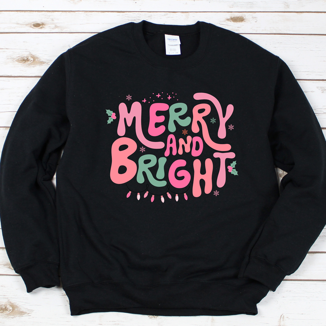 Merry and Bright Neon Tee or Sweatshirt