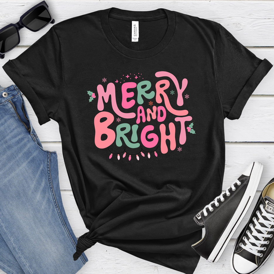 Merry and Bright Neon Tee or Sweatshirt