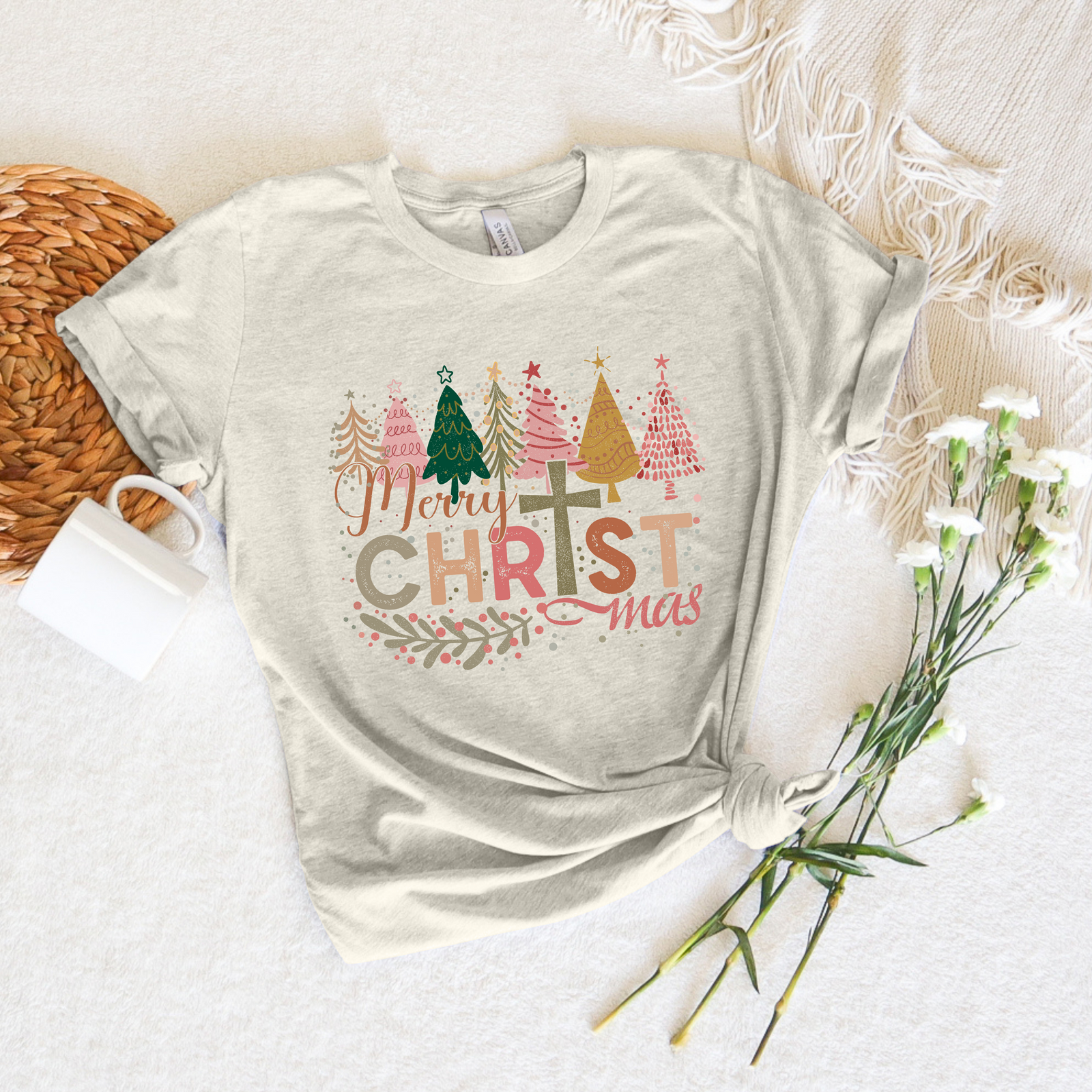 Merry Christmas Cross Tee or Sweatshirt