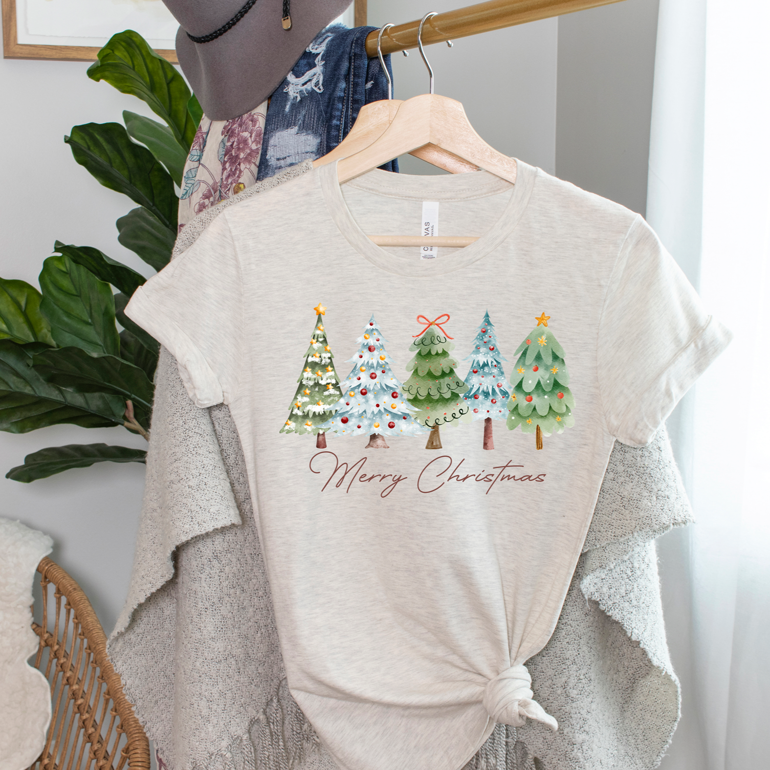 Merry Christmas Vintage Trees Tee or Sweatshirt