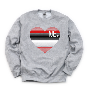 Nebraska Stripe Heart Tee OR Sweatshirt